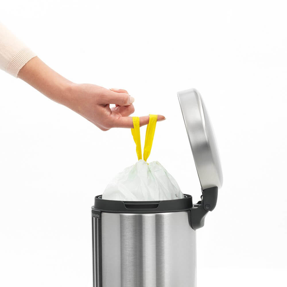 Brabantia Kehrichtsack für PerfectFit A – 3 l, mit Zugband, PE, weiss, 270 × 290 mm, 20 Stk