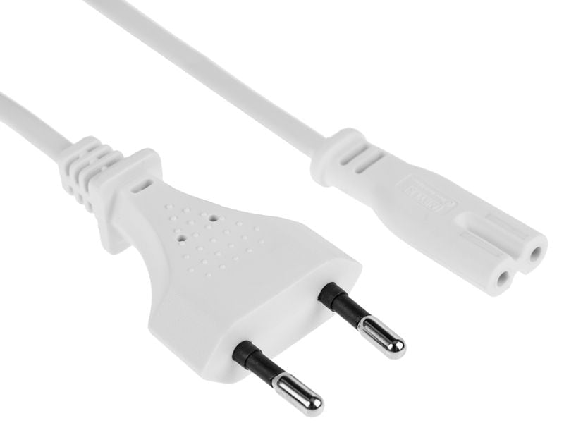 Furber. Netzkabel – T26–IEC C7, 3 m, 230 V/2,5 A, Weiss