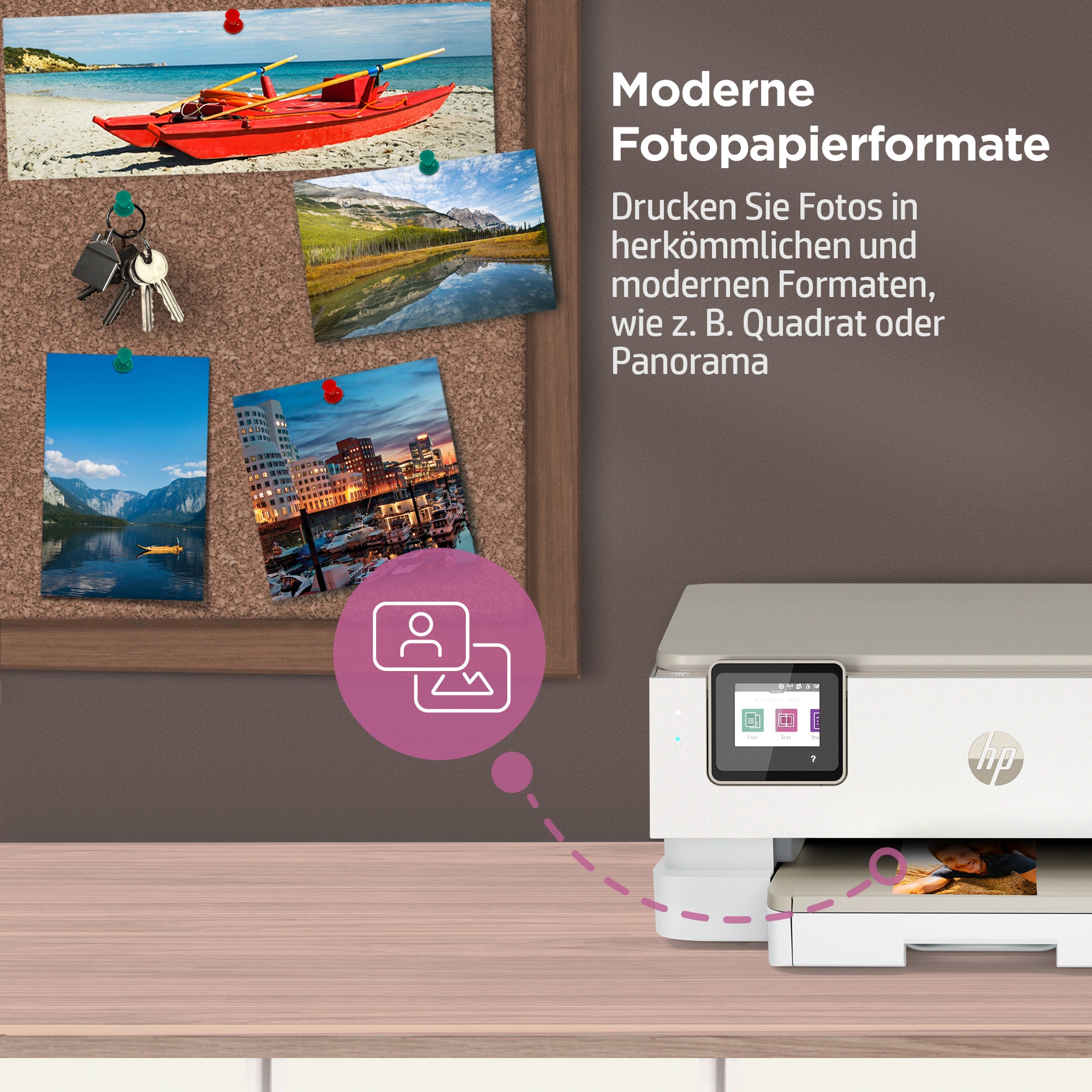 HP Envy Inspire 7220e – Farbiges Tintenstrahl-MFP A4, 3-in-1 – USB/WLAN – Duplex – 15 Seiten/Min. S/W, 10 Seiten/Min. Farbe