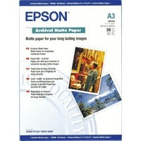 Epson Archiv-Fotopapier – matt, A3, 189 g/m², 50 Blatt – für Epson Stylus Photo-Drucker