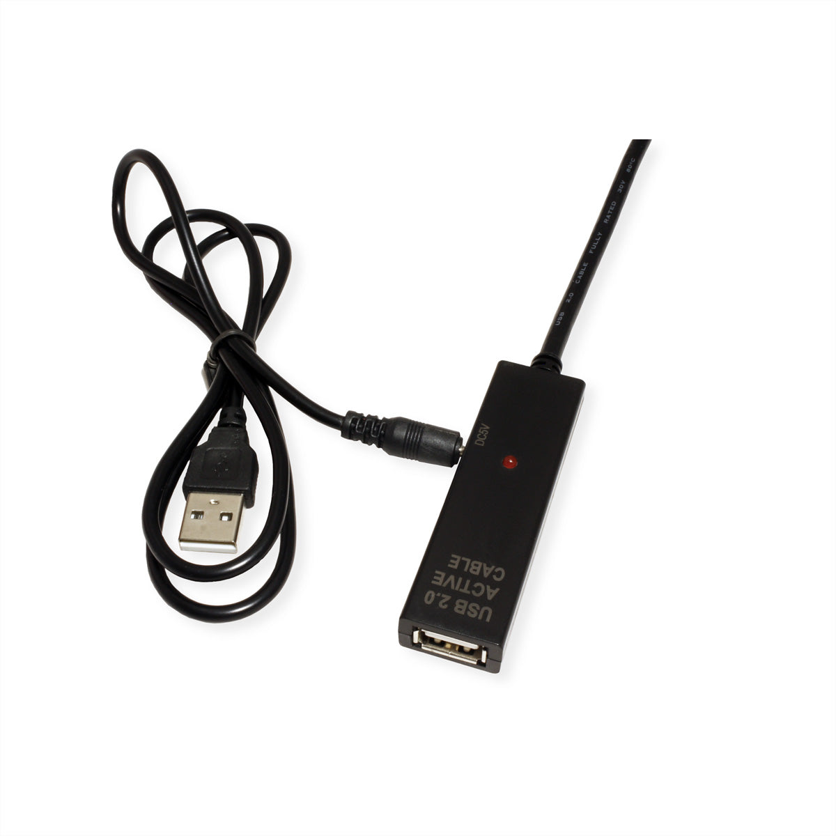 VALUE USB-C auf USB-A Verlängerungskabel (Stecker auf Buchse) – USB 2.0 (480 Mbit/s) – 15 m – Schwarz