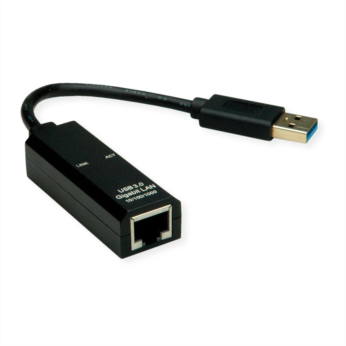 VALUE Netzwerkadapter USB-A zu RJ-45 – 1 Gbit/s, USB 3.2 Gen 1 (5 Gbit/s), stromversorgt über USB