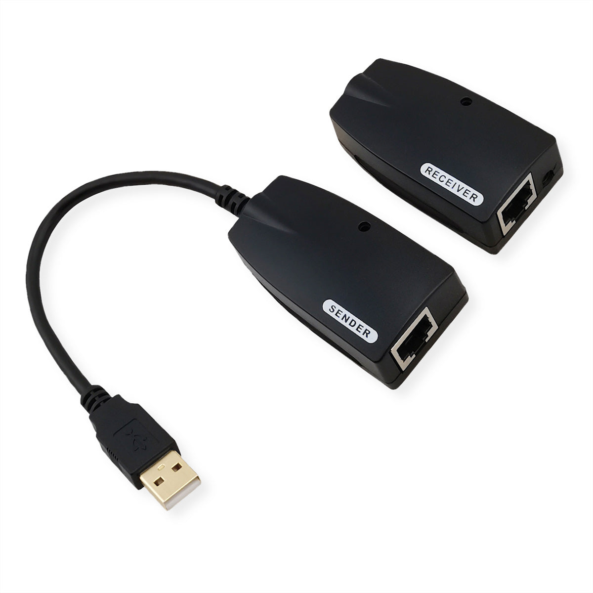 VALUE USB-Verlängerung über RJ-45 – USB-A Stecker zu USB-A Buchse, USB 2.0 480 Mbit/s, bis 50 m, 15 cm Kabel