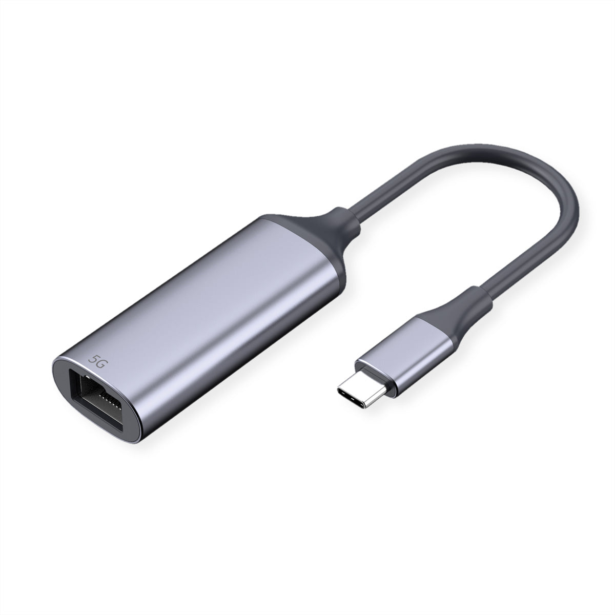 VALUE USB-C zu RJ-45 Netzwerkadapter – 5 Gbit/s, USB 3.2 Gen 1, 0,13 m, grau
