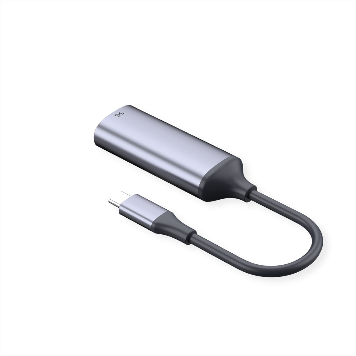 VALUE USB-C zu RJ-45 Netzwerkadapter – 5 Gbit/s, USB 3.2 Gen 1, 0,13 m, grau