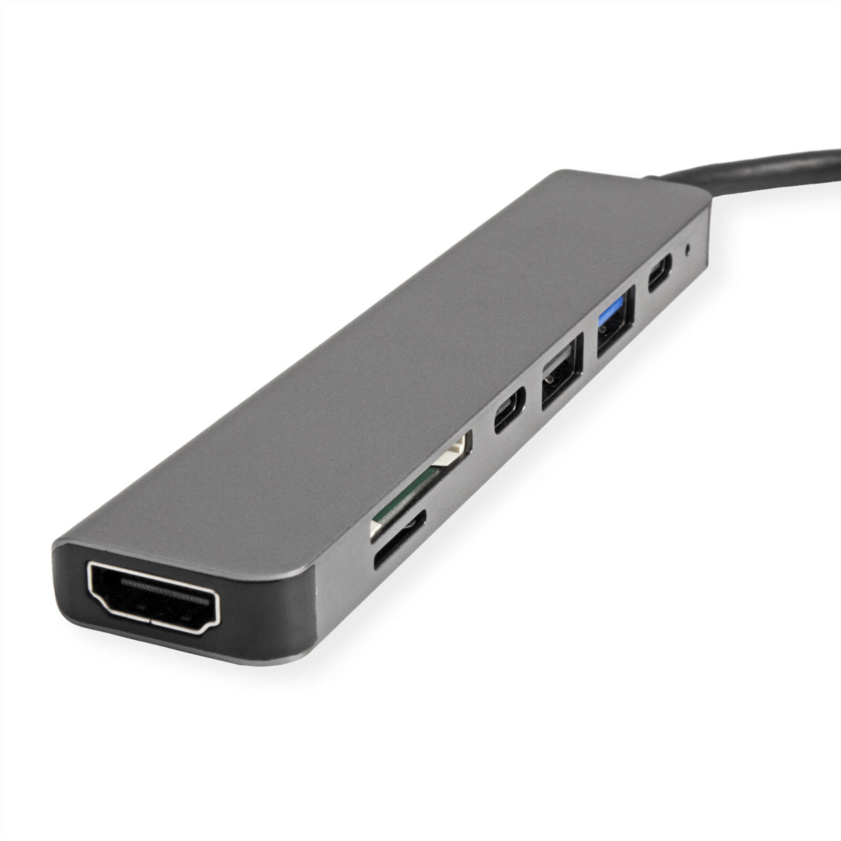 VALUE Dockingstation – USB-C, 1× HDMI, 2× USB-A, SD/microSD, für MacBook/Notebook/PC