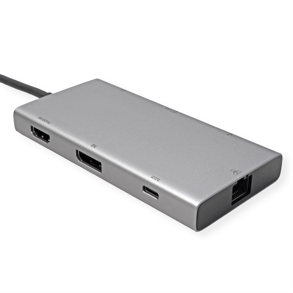 VALUE Dockingstation – USB-C, 1× DP, 1× HDMI, 2× USB-A, PD, RJ45, für MacBook/Notebook/PC