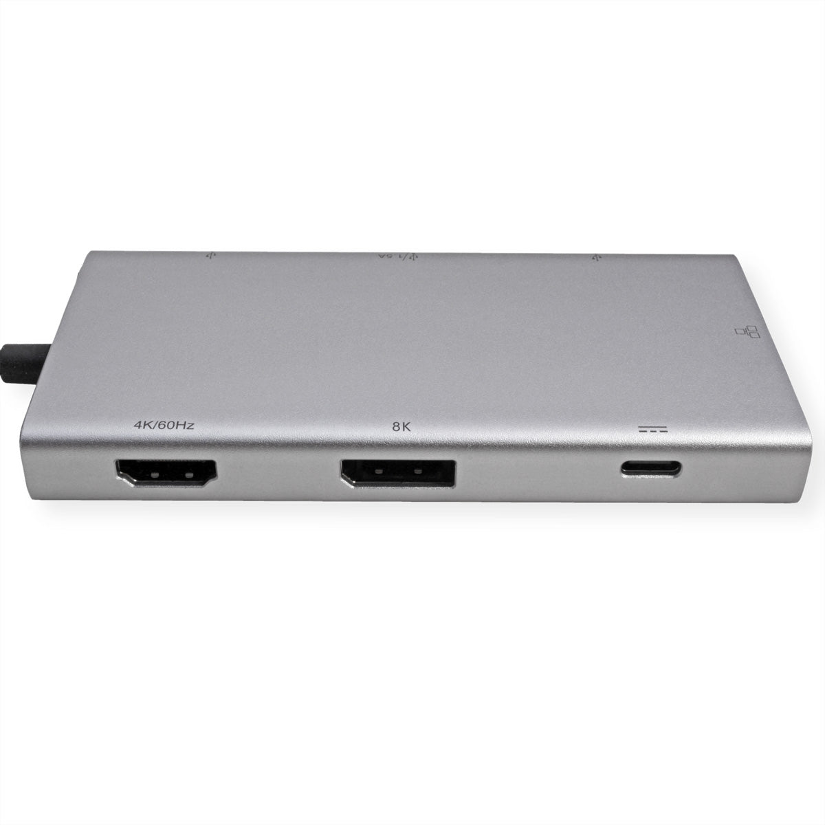 VALUE Dockingstation – USB-C, 1× DP, 1× HDMI, 2× USB-A, PD, RJ45, für MacBook/Notebook/PC
