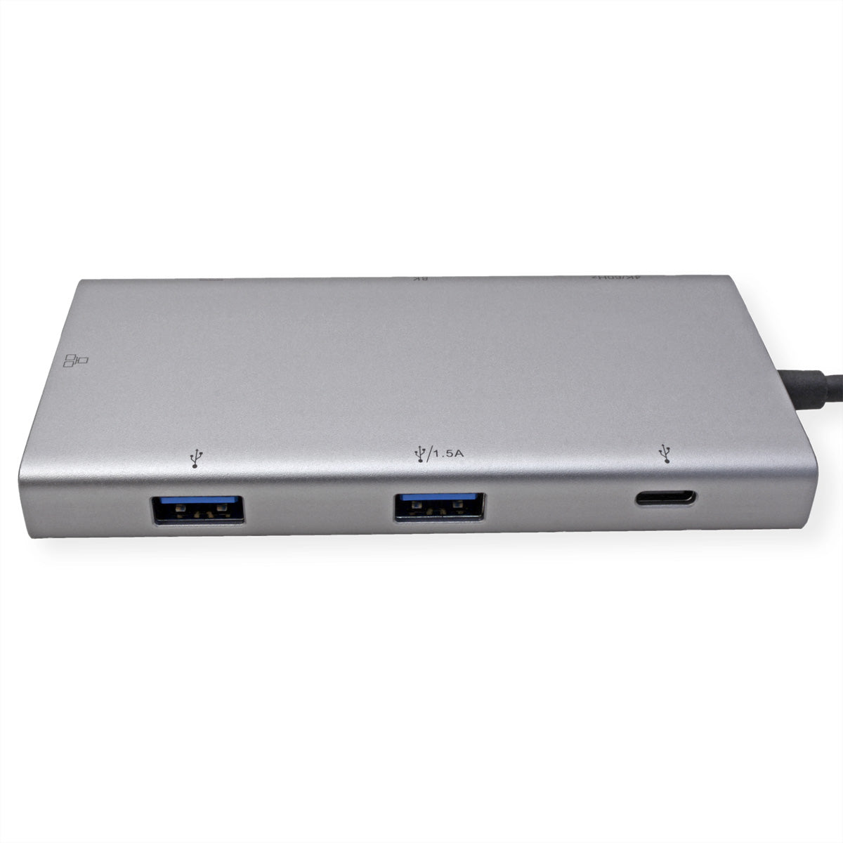 VALUE Dockingstation – USB-C, 1× DP, 1× HDMI, 2× USB-A, PD, RJ45, für MacBook/Notebook/PC
