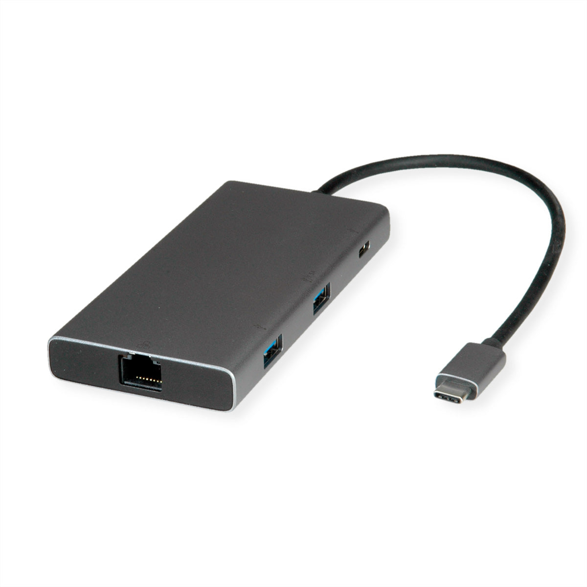 VALUE Dockingstation – USB-C, 1× DP, 1× HDMI, 2× USB-A, PD, RJ45, für MacBook/Notebook/PC