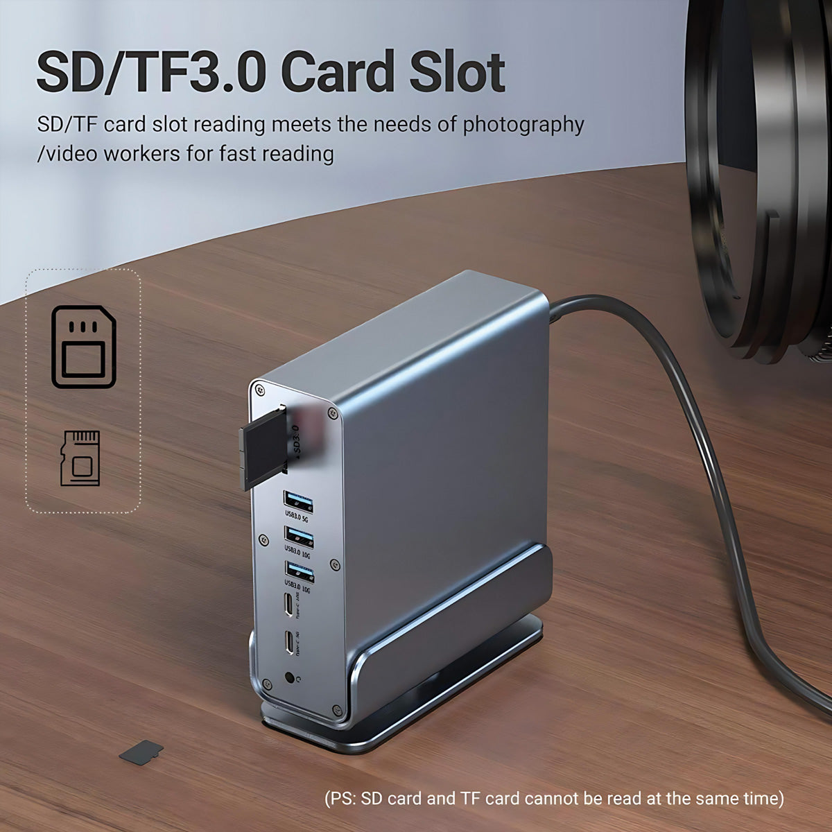 VALUE Dockingstation – USB-C, 1× DP, 2× HDMI, 5× USB-A, 100 W PD, GbE, SD/microSD, 3,5 mm Audio