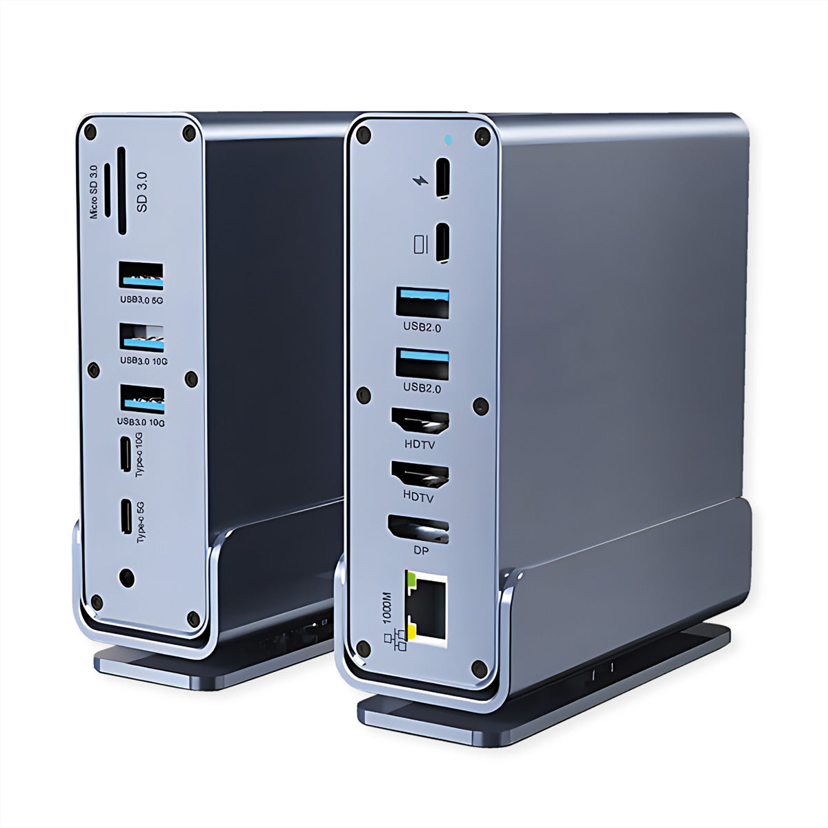 VALUE Dockingstation – USB-C, 1× DP, 2× HDMI, 5× USB-A, 100 W PD, GbE, SD/microSD, 3,5 mm Audio