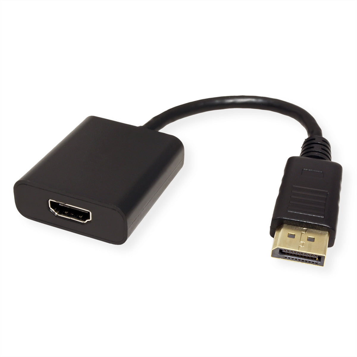 VALUE DisplayPort zu HDMI Adapter – 4K (3840 × 2160) @ 60 Hz, DisplayPort 1.2, 0,15 m, HDR 10, für Monitor/TV