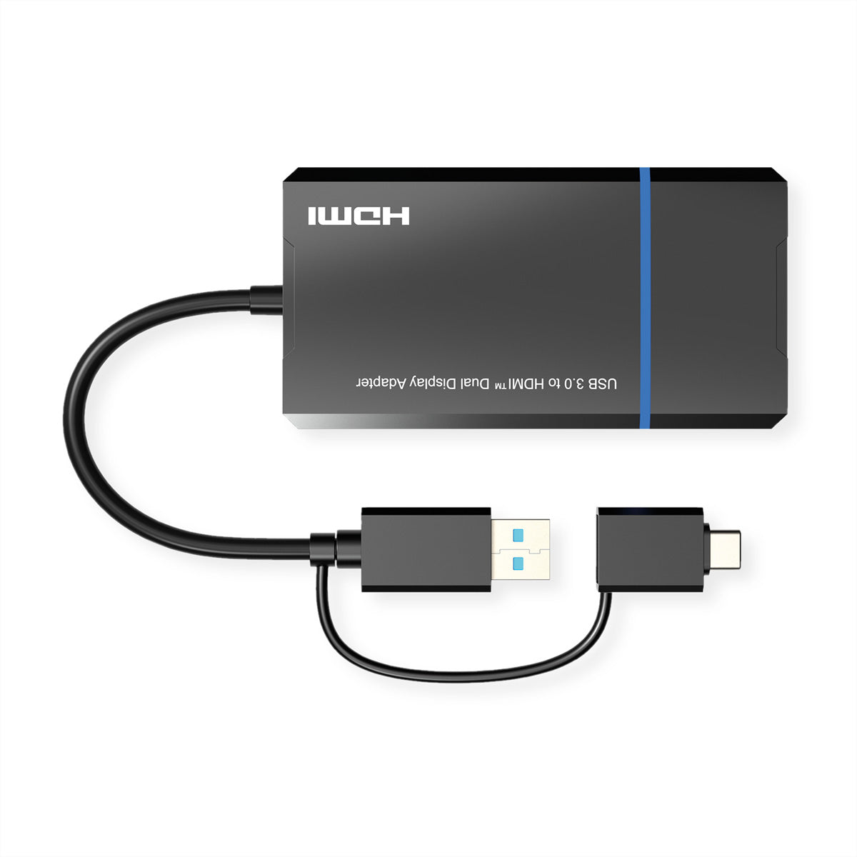 VALUE USB-A/USB-C Adapter zu 2× HDMI – 4K (3840 × 2160) @ 30 Hz + 1920 × 1080 @ 60 Hz, 0,15 m, USB 3.2 Gen 1