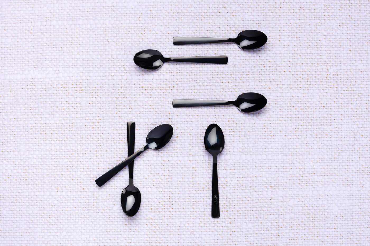 Björn TELMO Eislöffel – Edelstahl, 13,1 cm, schwarz, spülmaschinenfest, 6 Stk.