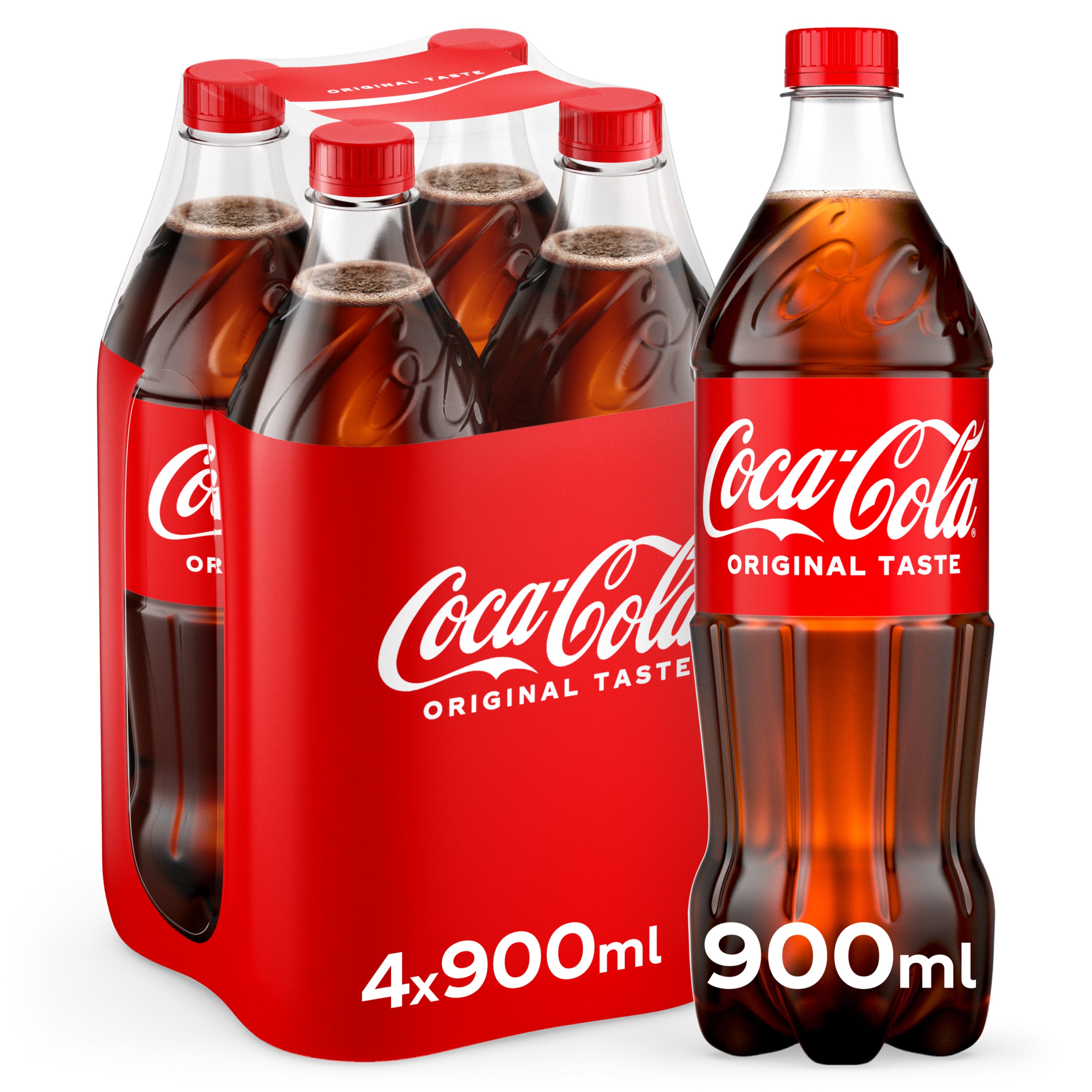 Coca-Cola Original Limonade, Cola, koffeinhaltig – 4 × 9 dl