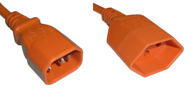 Diggelmann Netzkabel, IEC C14 auf T13, Kinderschutz, 1 m, Orange, SPCO14T13-1