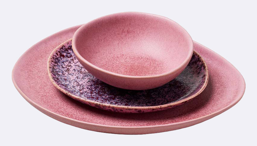 Chic-mic Salatteller Dahlia – 23,5 × 19,0 × 5,0 cm, Keramik, Rosa