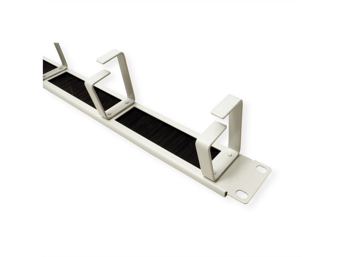 ROLINE 19" Rangierpanel 1U, 4× Kabelösen Typ G, Bürstendichtung, 483×72×44 mm – Grau