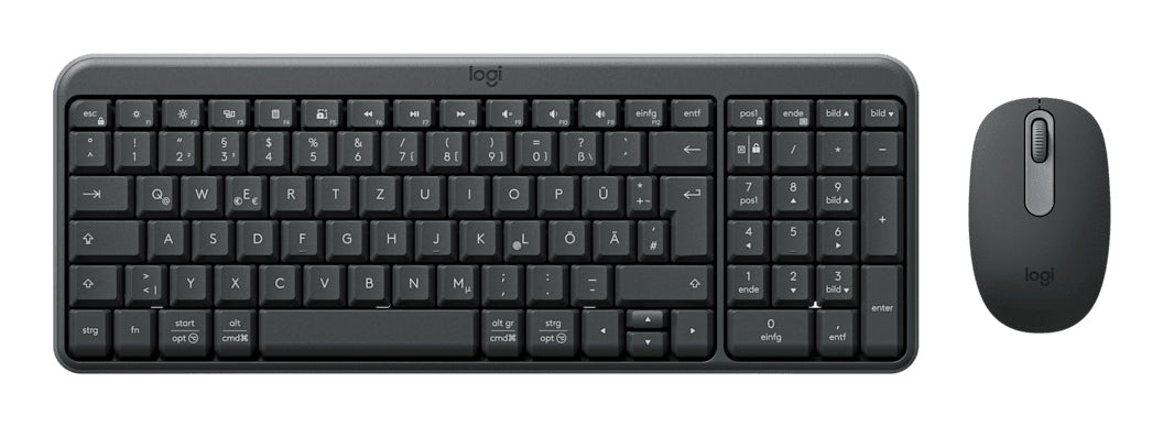 Logitech MK250 Compact – Tastatur-Maus-Set – Bluetooth & 2,4 GHz – QWERTZ (DE) – Graphit
