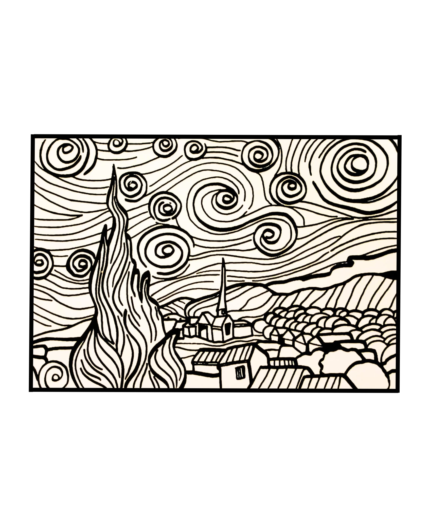 Tataruga Sternenhimmel Ausmalbild – A4 – 1 Seite