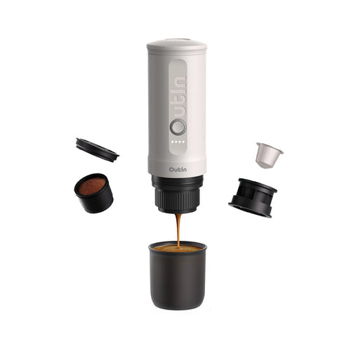 Outin Nano Espressomaschine (Siebträger) – für Nespresso und andere, 20 bar, 0,1 l, weiss, 0,9×1,9×2,5 cm