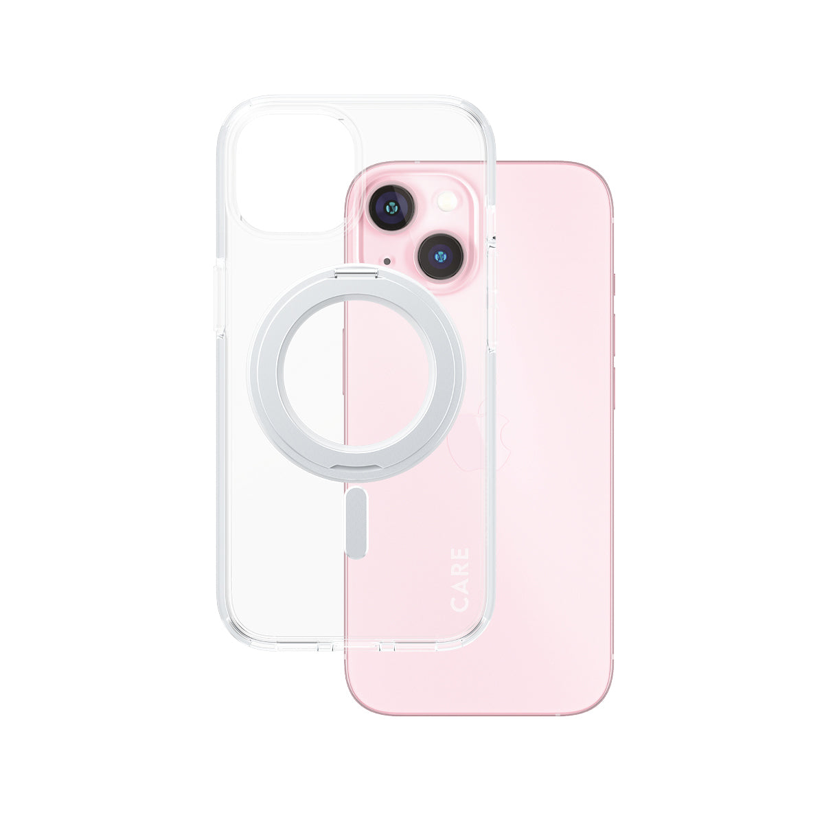 PanzerGlass CARE – Backcover – für Apple iPhone 15 – transparent – Kunststoff – MagSafe-kompatibel, mit Standfuss