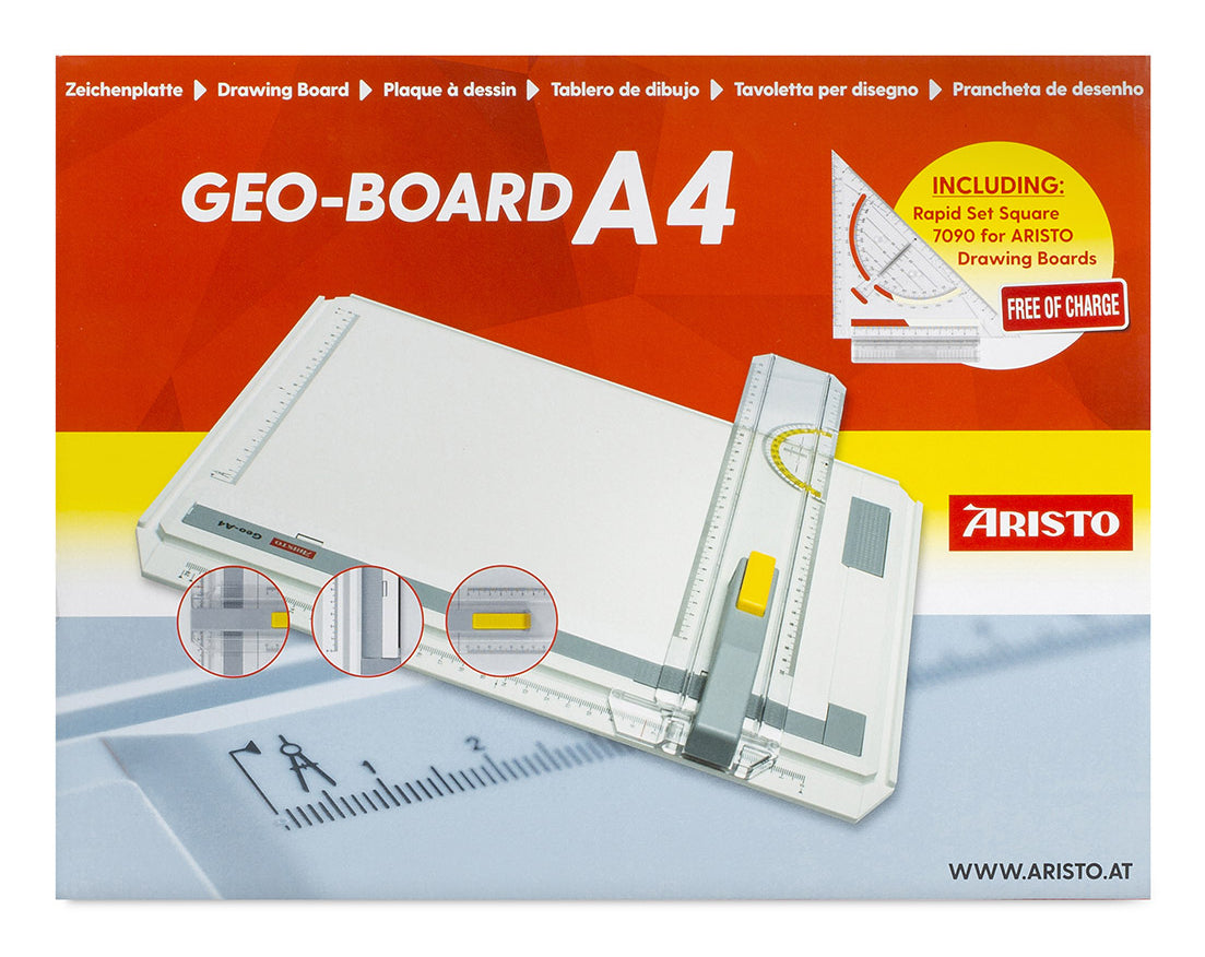 Aristo Zeichenplatte A4, Geo Board, Stop-&-Go-Mechanismus, Kunststoff