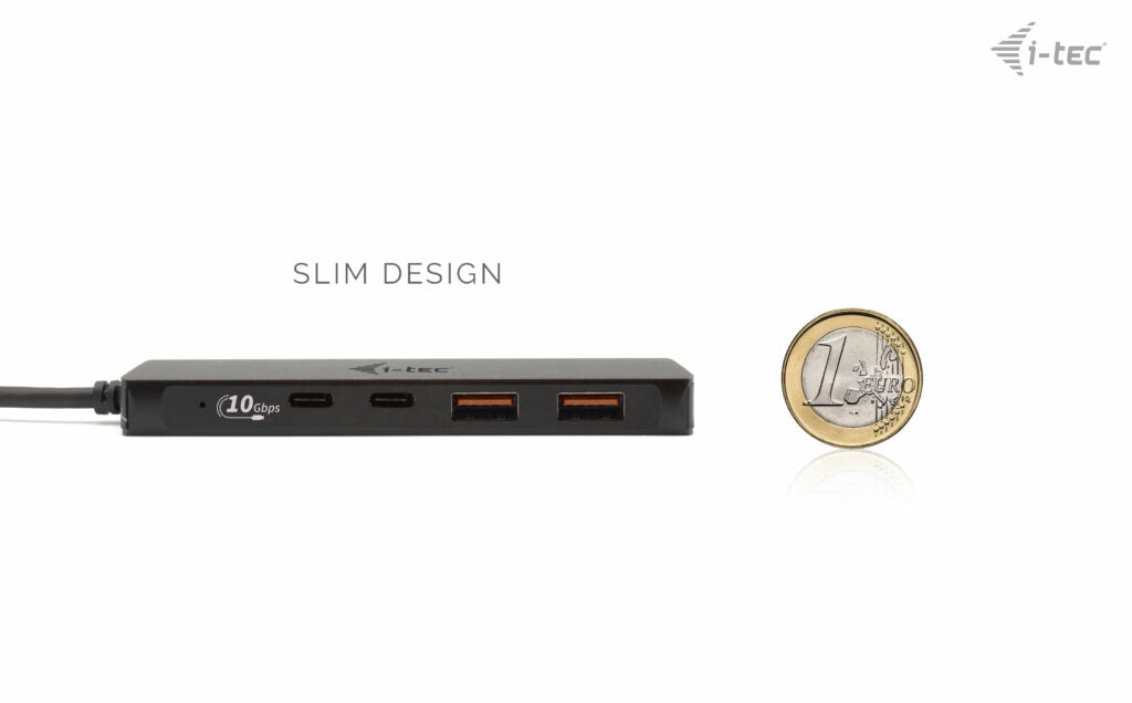 i-tec USB-Hub – 2× USB-A, 2× USB-C, für Windows/Mac/ChromeOS