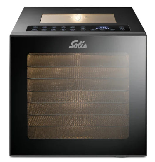 Solis Dörrgerät VitaDry SEV – 8 Edelstahlschalen, 850 W, 48 h Timer – schwarz
