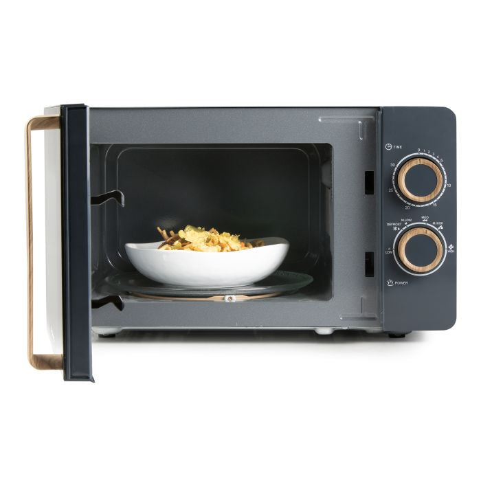 Domo Solo-Mikrowelle DO3320 – 20 l – 700 W – schwarz/holz