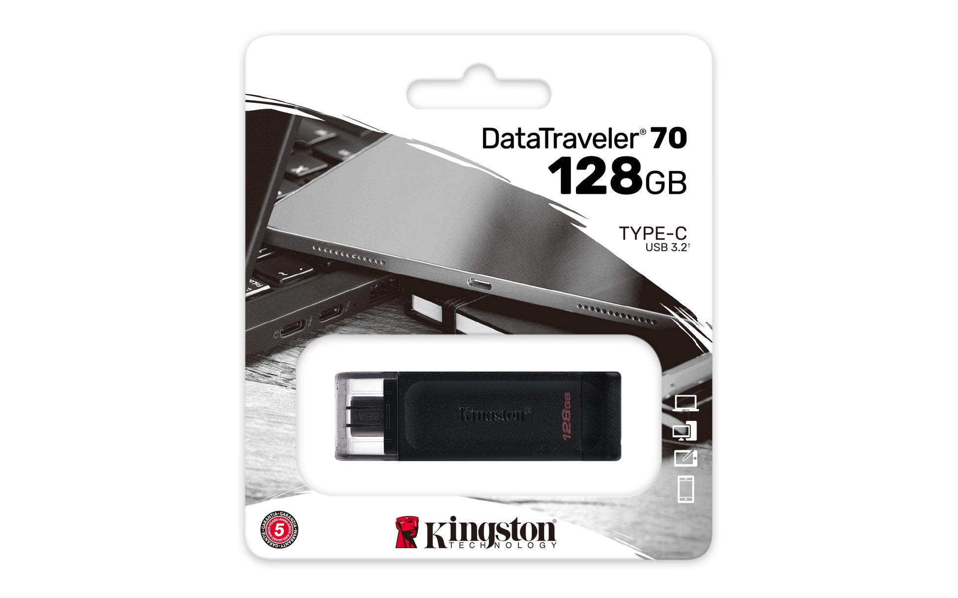 Kingston Technology Kingston DataTraveler 70 USB-Stick – 128 GB, USB 3.2, USB-C
