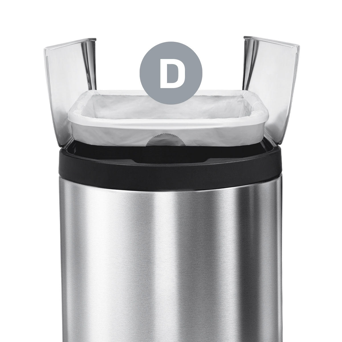 simplehuman Kehrichtsack für Code D – 20 l, mit Zugband, PE, Weiss, 708 × 401 mm, 100 Stk