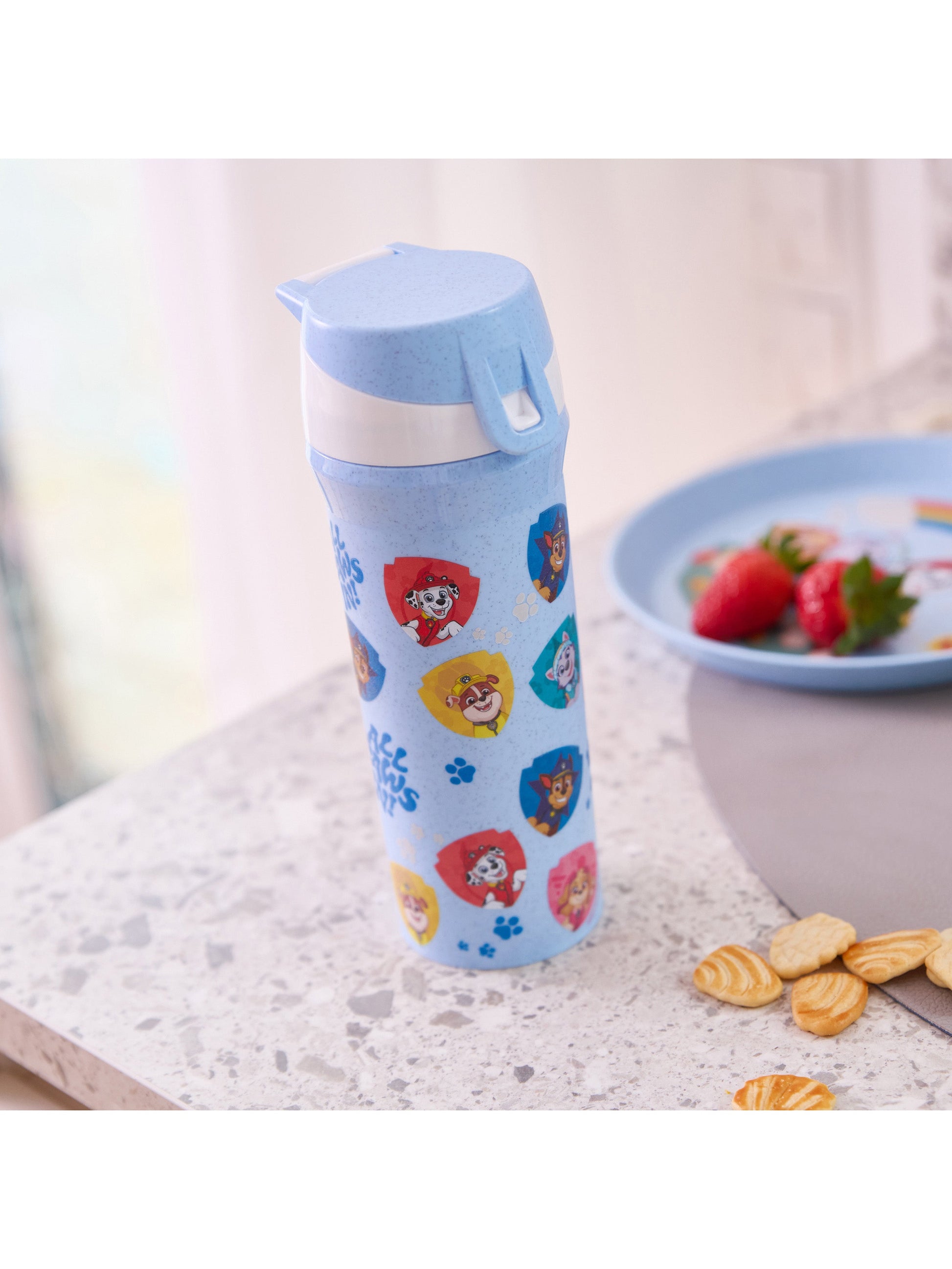 koziol PAW PATROL Kindertrinkflasche 500 ml – Kunststoff, Klappdeckel, Blau