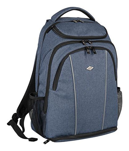 WEDO Schulrucksack Denim – für 15,6", 28 l, mit Tablet-Fach – Blau, 330 × 510 × 200 mm