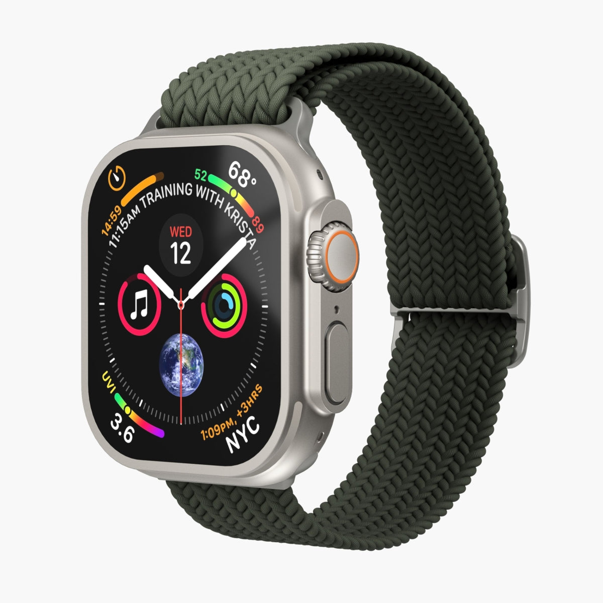 Vonmählen Woven Loop – Olive, für Apple Watch 44–49 mm