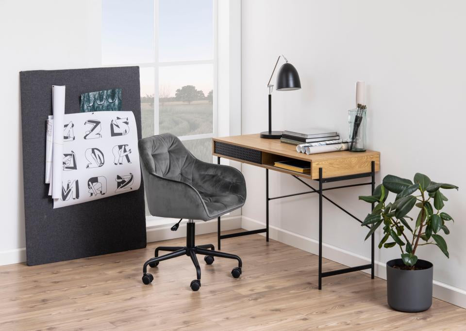 AC Design Angus – Schreibtisch, 110 × 50 cm, Eiche/Schwarz