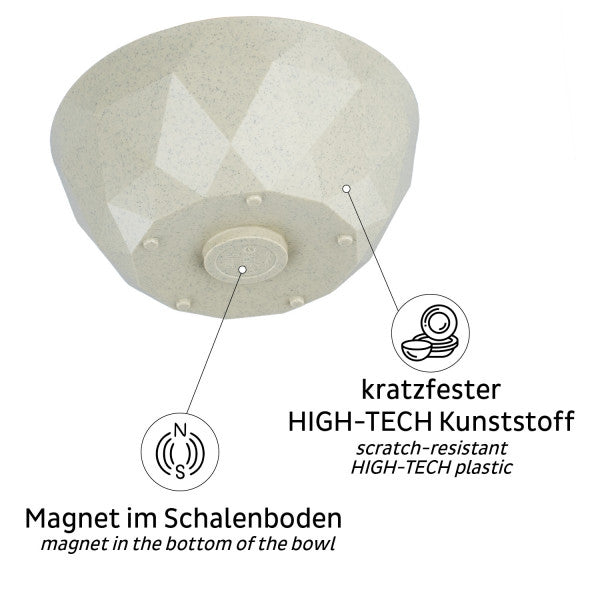 Silwy Suppenschüssel – 2er Set, 500 ml, Ø 16,0 cm, H 6,3 cm, Kunststoff, Sand, stapelbar