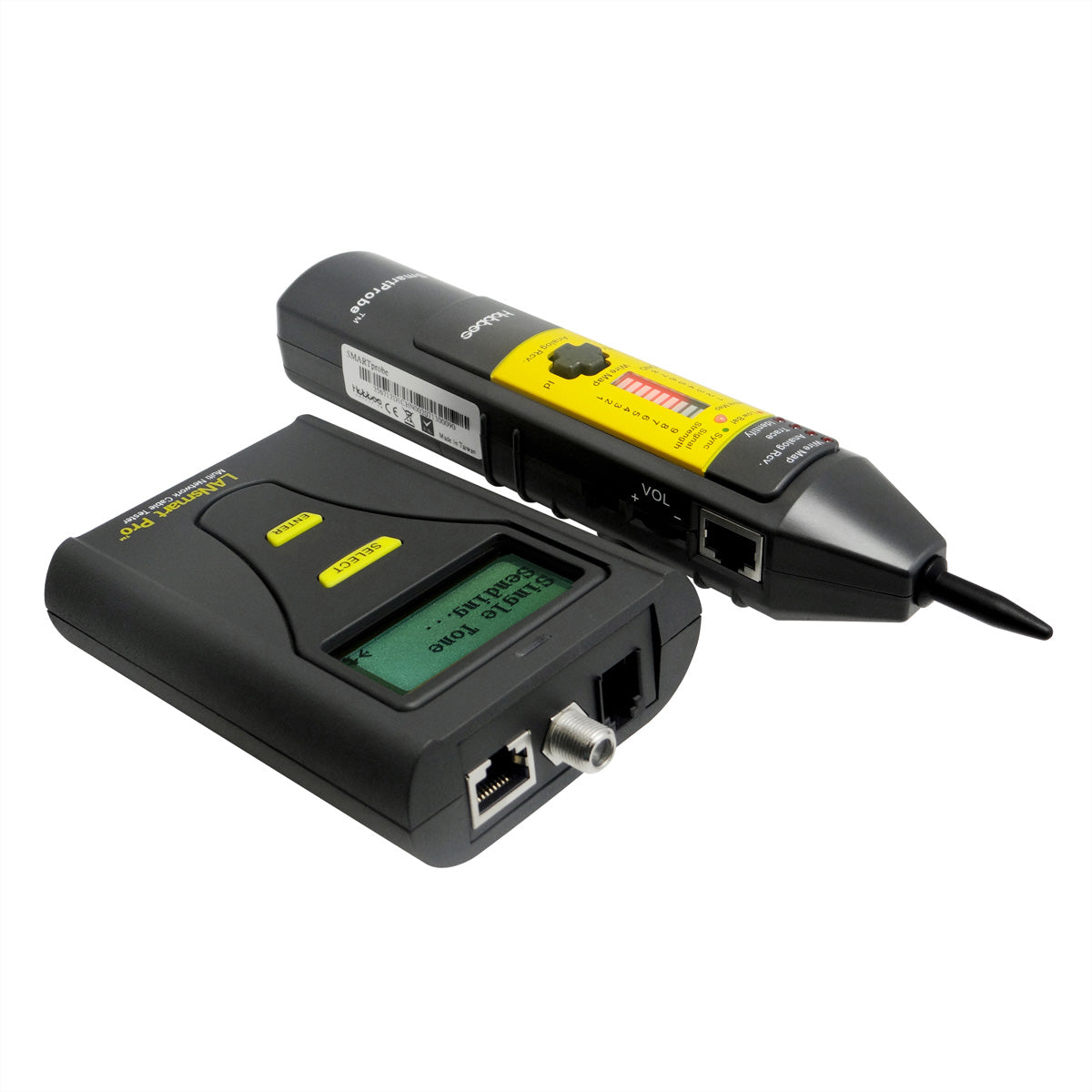 HOBBES LANsmart Pro & SmartProbe Kit – Netzwerk-Kabeltester – RJ45/RJ11/Coax, LCD – für Cat5–Cat7