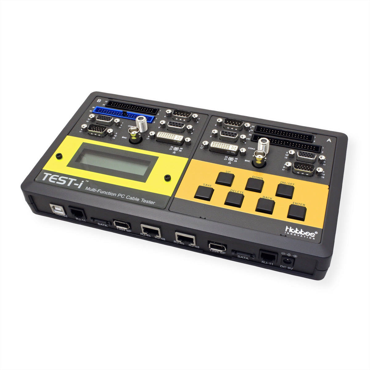 HOBBES TEST-i – Netzwerk-Kabeltester – RJ45/BNC/USB, LCD