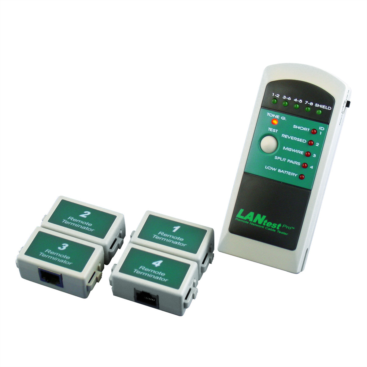 HOBBES LANtest Pro – Netzwerk-Kabeltester – RJ45, inkl. 4 Remote-Einheiten, LED-Anzeige