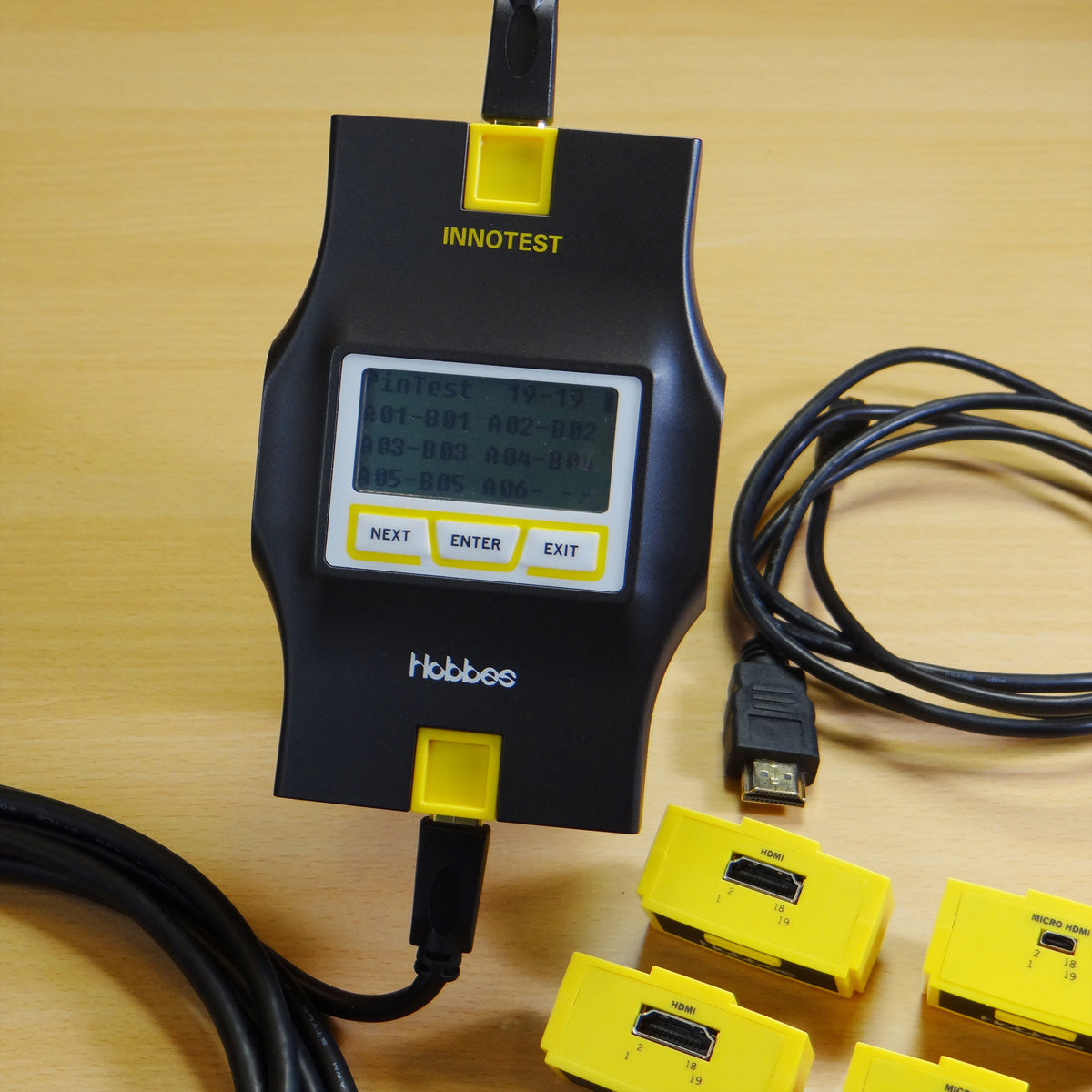 HOBBES INNOTEST – Netzwerk-Kabeltester – HDMI/Mini-HDMI/Micro-HDMI (4 Module), LCD, 4×16 Zeichen