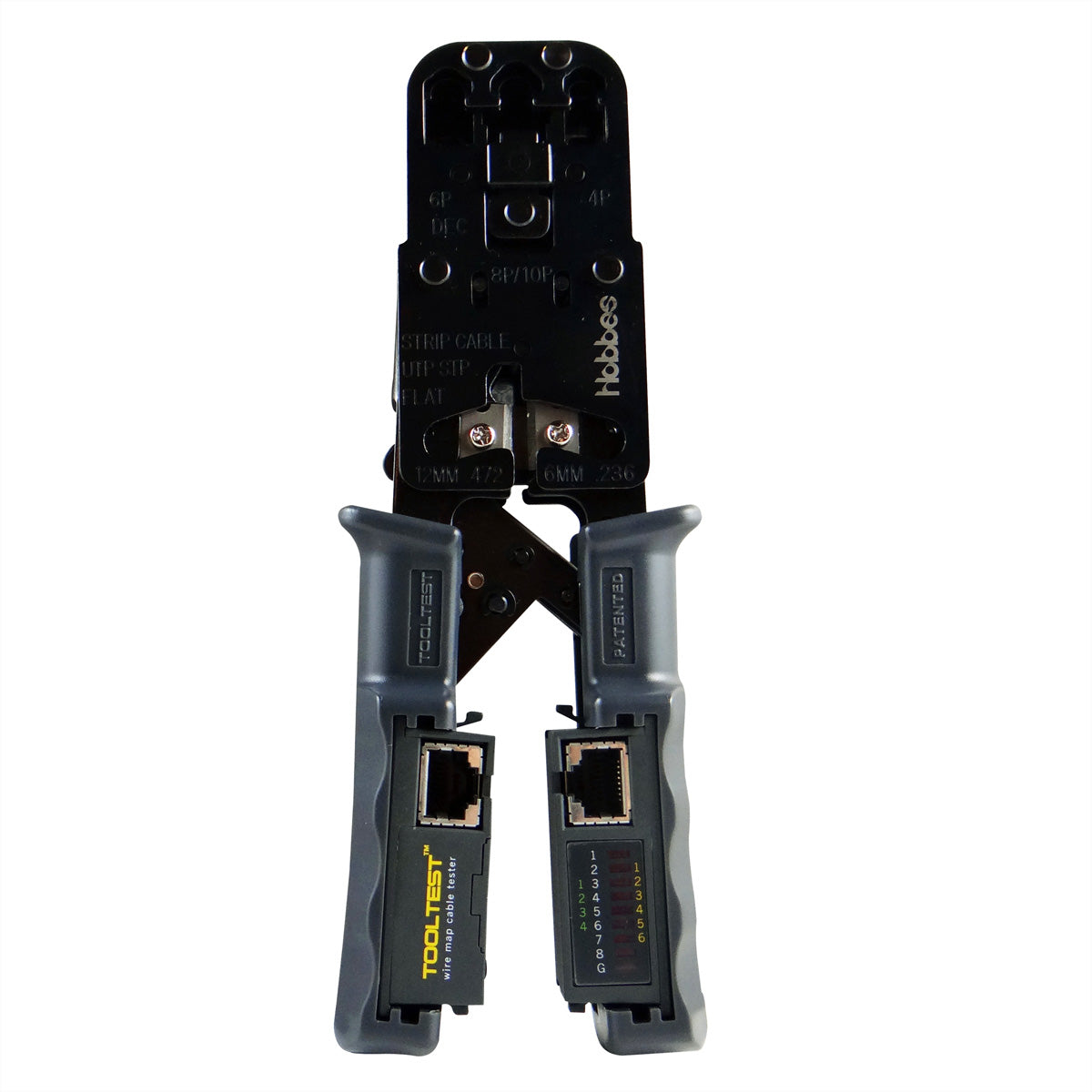 HOBBES Tooltest – Netzwerk-Kabeltester – RJ45, LED-Anzeige, 3× LR44, für UTP/STP
