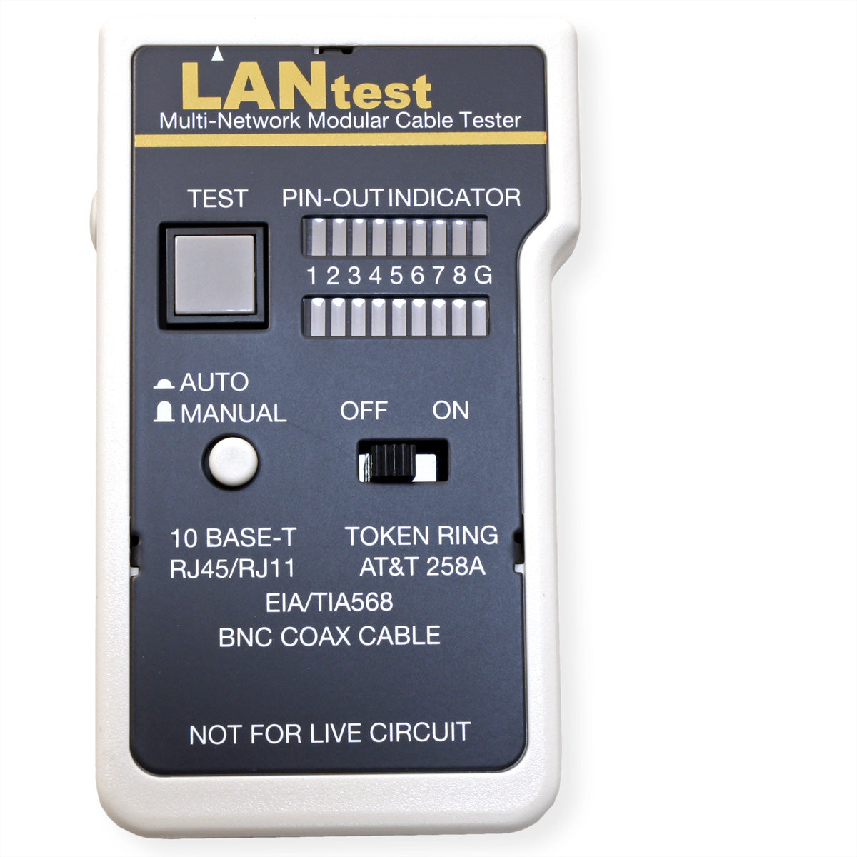 HOBBES LANtest Multinetwork – Netzwerk-Kabeltester – RJ45/BNC, LED-Anzeige, Remote-Einheit