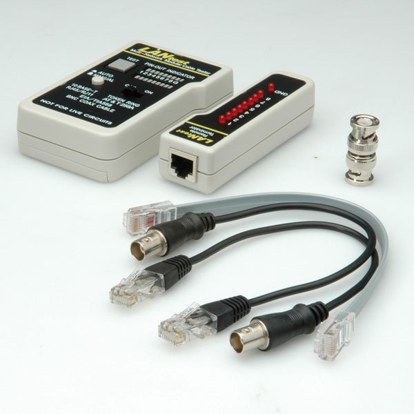 HOBBES LANtest Multinetwork – Netzwerk-Kabeltester – RJ45/BNC, LED-Anzeige, Remote-Einheit