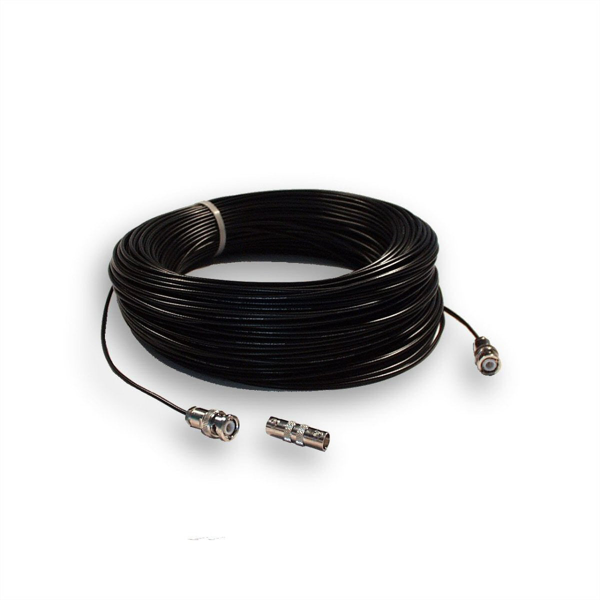 Güde 0134-50 – Antennenkabel, BNC Stecker – BNC Stecker, 50 m, 50 Ω, RG174U, doppelt geschirmt, Schwarz