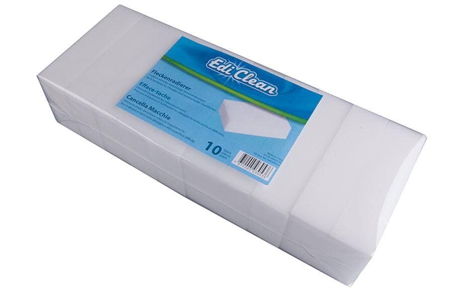 Edi Baur Fleckenradierer – Melamin, für verschiedene Oberflächen, 11 × 7 × 3 cm, weiss, 10 Stk.
