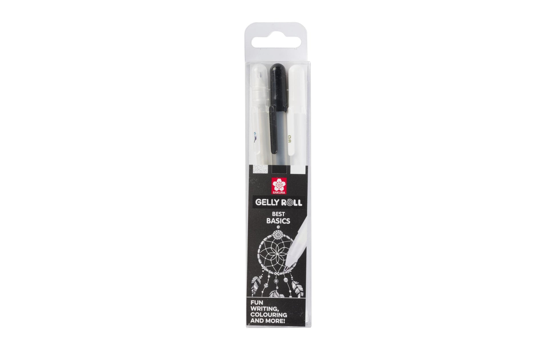 Sakura Gelly Roll Gelschreiber, Kappe – Schwarz/Weiss, Spitze 0,5 mm, 3er-Set