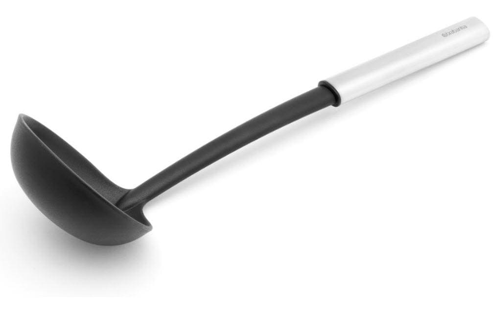Brabantia Schöpflöffel 33,5 cm, Kunststoff, Schwarz/Silber, Spülmaschinenfest