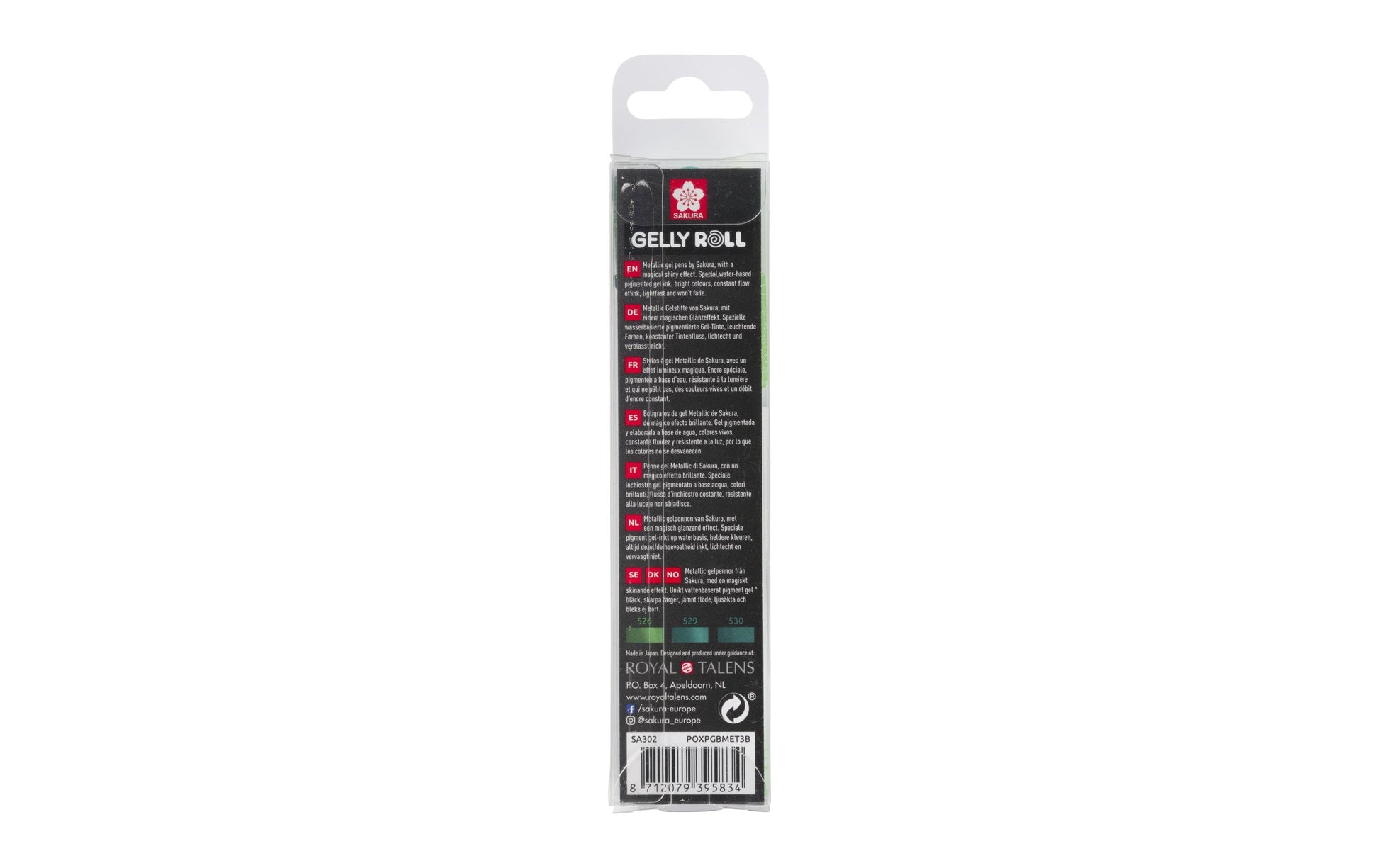 Sakura Gelly Roll Gelschreiber, Kappe – Schwarz/Weiss, Spitze 0,5 mm, 3er-Set